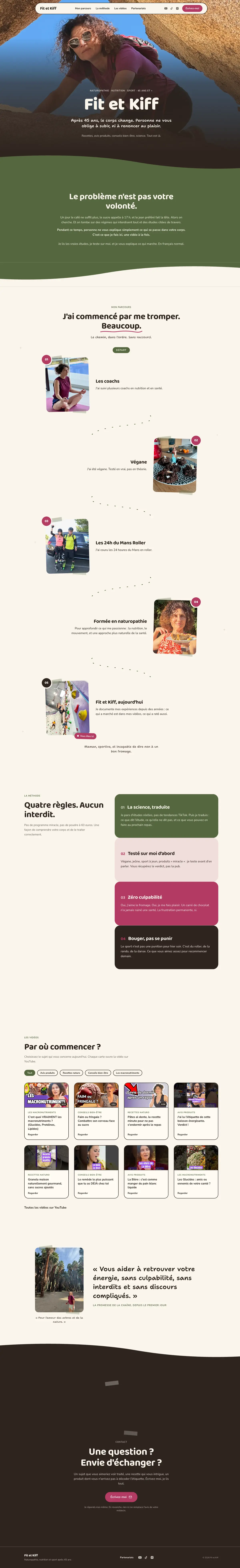 The full Fit et Kiff page on desktop, captured from top to footer