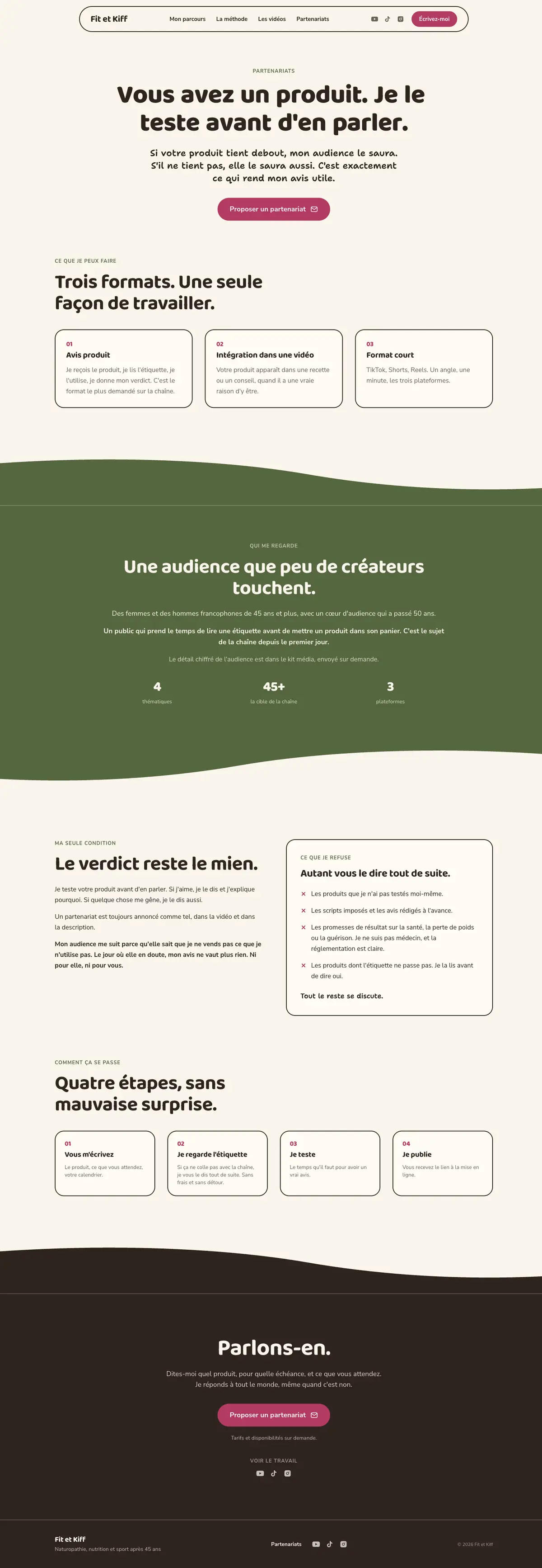 A second page of the Fit et Kiff site
